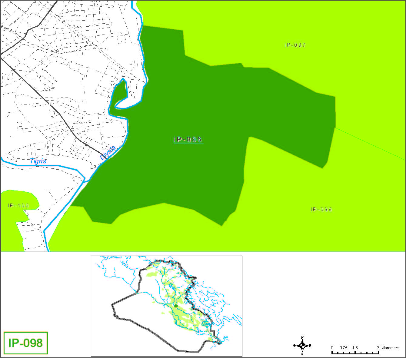 Small farms on left bank of the Diyala and Tigris river south of Baghdad